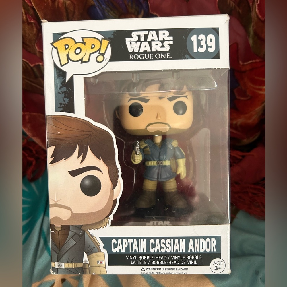 3/$30✨🪐Funko Pop Star Wars Rogue One Figure Captain Cassian Andor Bobble Head